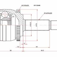 шрус внешний (наружний) SAT hy13a48