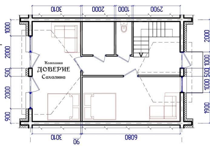 План. 2этаж.4комнат.